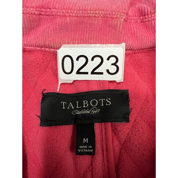 Talbots Women's Pink Quilted Polyester Button Up Vest Fleece Lined Size M - Picture 7 of 7